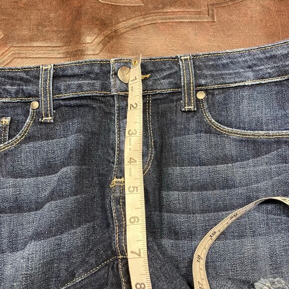 Paige Jimmy Jimmy Dark Wash Raw Hem Denim Shorts Womens 25 Summer Classic - Picture 11 of 13